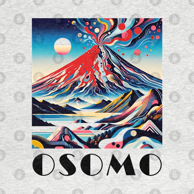 OSOMO Volcano Chile Artistic Eruption Skyline Graphic by Sambastyles